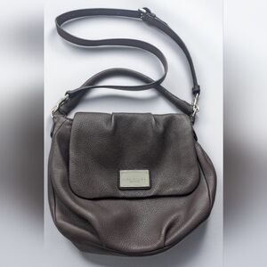 Marc Jacobs Brown Pebbled Leather Flap Crossbody Bag - Medium-sized